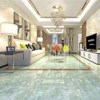 60x60 Piastrelle di ceramica vetrata in marmo verde chiaro per imitazione della struttura della pietra