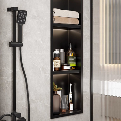 Finitura di superficie spazzolata Mensola doccia in acciaio inossidabile per un bellissimo design del bagno ODM