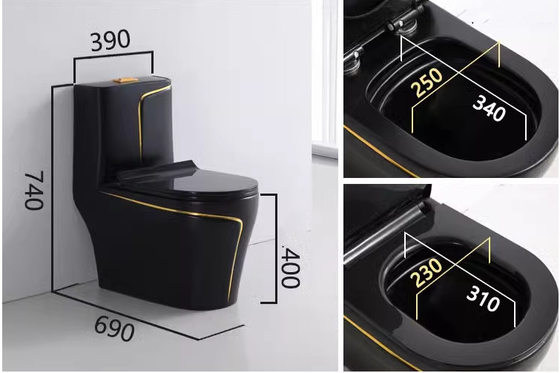 Bagno nero e dorato Matt S-Trap Bagno di vanità per il mercato di Foshan