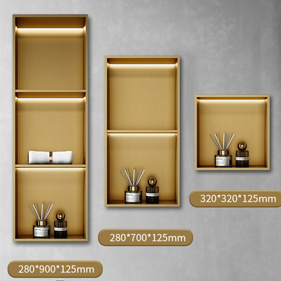 Moderno stile di design 12 &quot;scaffaletti doccia con finitura dorata e luce a LED