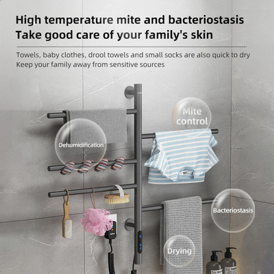 Single bagno nero riscaldato porta asciugamani caldaia stile moda porta asciugamani elettrici Amor