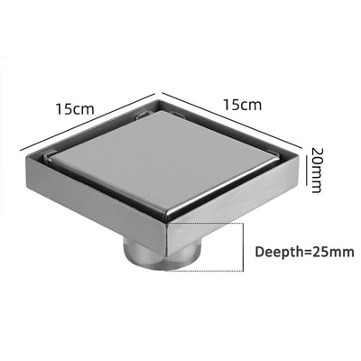Scarico di pavimento in acciaio inossidabile Push Down Pop-up per doccia impermeabile invisibile