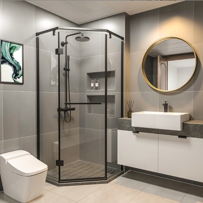 Ripiano di angolo in vetro a bordo elegante per il bagno camera di doccia in elettroplata