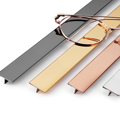Verniciato oro specchio lucidatura T-forma piastrelle in acciaio inossidabile Trim per pareti decorative 1 kg