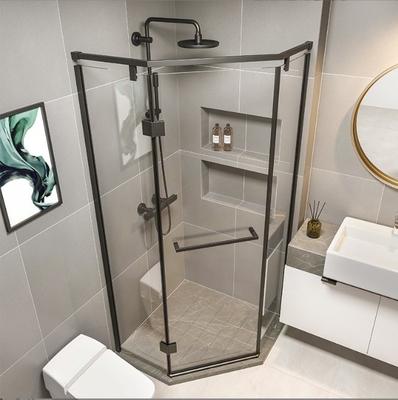 Ripiano di angolo in vetro a bordo elegante per il bagno camera di doccia in elettroplata