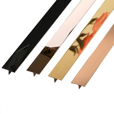 Verniciato oro specchio lucidatura T-forma piastrelle in acciaio inossidabile Trim per pareti decorative 1 kg