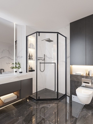 Ripiano di angolo in vetro a bordo elegante per il bagno camera di doccia in elettroplata