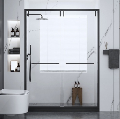 Cabina doccia in vetro in acciaio inossidabile con superficie lucidata e set di porte scorrevoli