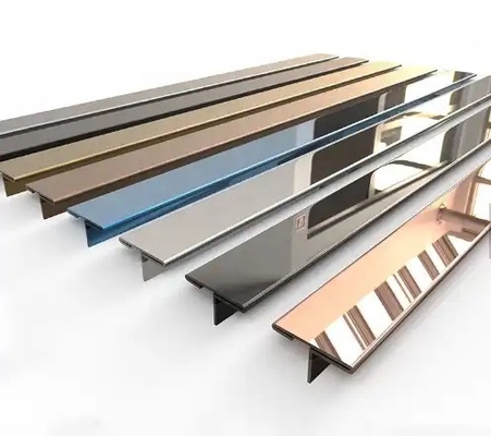 Piastrelle in forma di T non in lega, rivestimento di angolo, gomma di rivestimento di piastrelle metalliche in acciaio inossidabile
