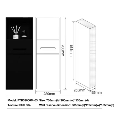 Pietra di quarzo artificiale doccia intagliata Niche di design moderno Hotel accessori da bagno