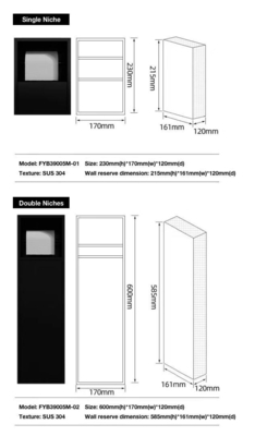 Pietra di quarzo artificiale doccia intagliata Niche di design moderno Hotel accessori da bagno