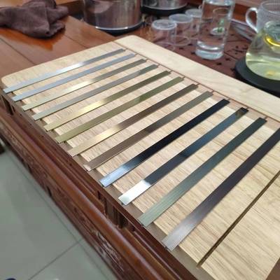 201 304 PVD T Profile Mirror Gold Metal Polished Decorative Stainless Steel T Shaped Tile Trim Strip per mobili da parete