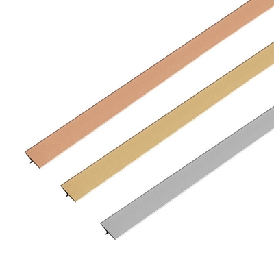 201 304 PVD T Profile Mirror Gold Metal Polished Decorative Stainless Steel T Shaped Tile Trim Strip per mobili da parete
