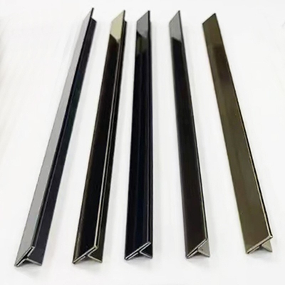 201 304 PVD T Profile Mirror Gold Metal Polished Decorative Stainless Steel T Shaped Tile Trim Strip per mobili da parete