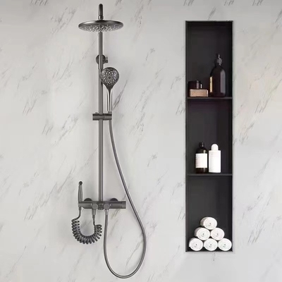Mensola doccia in nero opaco in acciaio inox impermeabile per un bellissimo design del bagno