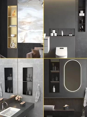 Mensola doccia in nero opaco in acciaio inox impermeabile per un bellissimo design del bagno