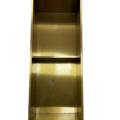 Finitura di superficie spazzolata LED Gold Trim Niche doccia per bagno moderno in acciaio inossidabile