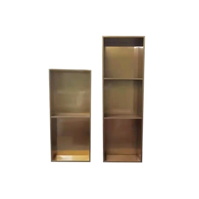 Finitura di superficie spazzolata LED Gold Trim Niche doccia per bagno moderno in acciaio inossidabile