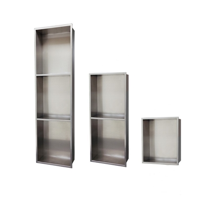 Finitura di superficie spazzolata LED Gold Trim Niche doccia per bagno moderno in acciaio inossidabile