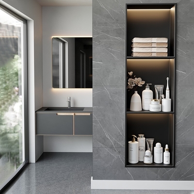 Moderno stile di design 300x400 Custom Shower Niche Parete Mensole in nero per Amazon Size