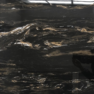 Glossy Black Gold Marble Ceramic 24x24 Square Tile per le esigenze di lucentezza esterno e interno