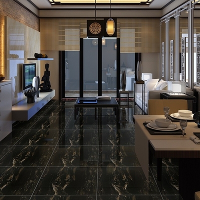Glossy Black Gold Marble Ceramic 24x24 Square Tile per le esigenze di lucentezza esterno e interno