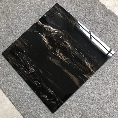 Glossy Black Gold Marble Ceramic 24x24 Square Tile per le esigenze di lucentezza esterno e interno