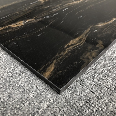 Glossy Black Gold Marble Ceramic 24x24 Square Tile per le esigenze di lucentezza esterno e interno