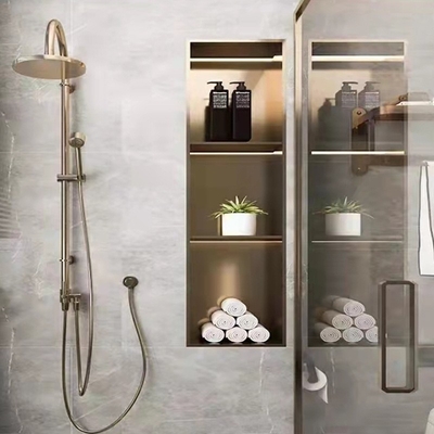 Padiglione di doccia impermeabile con luce a LED ripiano doppio design moderno 12x20 nero