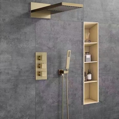 Padiglione di doccia impermeabile con luce a LED ripiano doppio design moderno 12x20 nero