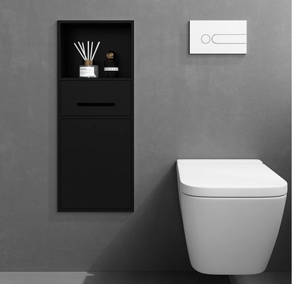 Niche di bagno in oro a superficie spazzolata per toilette strette impermeabili e montate con scarico