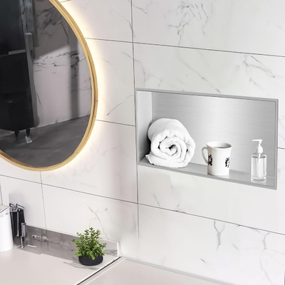 Nichetta doccia in acciaio inossidabile 12&quot;x24&quot; e Nichetta muraria a doppio scaffale per il design moderno dell'hotel