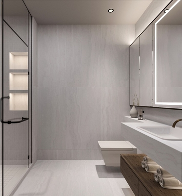 24x48 Italian Travertine Stone Look Porcellana Piastrelle 60x120 600x1200 per Parete Interno