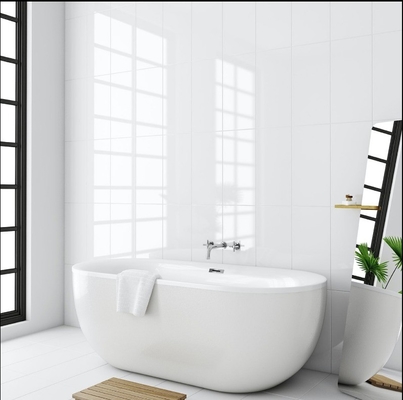 Finitura pronta 30x60 Bagno in ceramica vetrata Piastrelle bianche di design interni Piastrelle 300x600